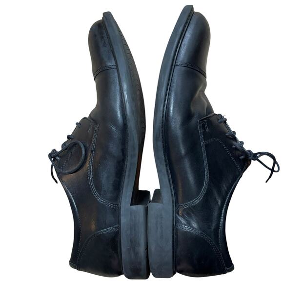 Johnston & Murphy Tabor Black Calf Skin 9M Cap Toe Dress Shoe Oxfords Lace Up - Picture 5 of 8